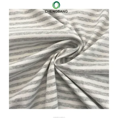 100% Cotton Yarn Dyed Stripe Weft Knitted Interlock Breathable Textile Material Wholesale for Baby Shirt Boys & Girls Garment