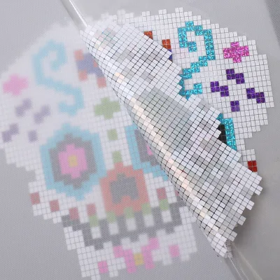 Day of the Dead Skull Spangle Transfer Hotfix Sequin Patch for T Shirt Apparel Decoration
