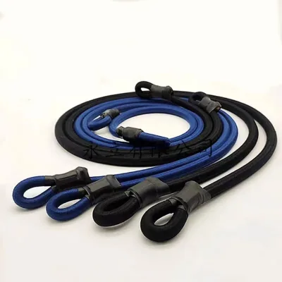 10mm High Tenacity Round Braided Elastic Bungee Rope Cord String Solid Black Color Striped High Elasticity Bungee Cord