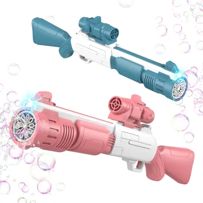 Wholesale Factory Direct Price Bubble Machine Toy Automatic Bubble Gun 10-Hole Long Bubble Gun With Lights