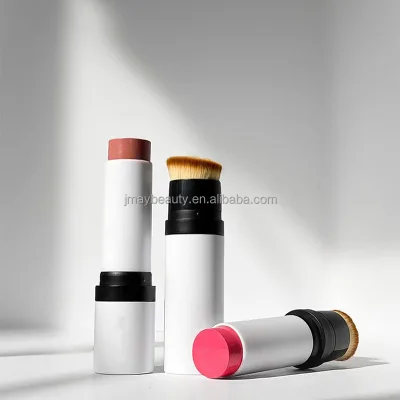 High Pigment Cheek 2 in 1 Cream Blush Stick Custom logo Purple Blush Double Head Blush Stick with Brush