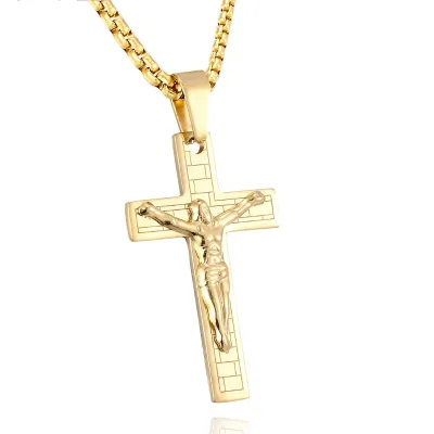 Wholesale Top Quality Jesus Cross Necklaces With Stainless Steel Cross Pendant Fashion Jewelry