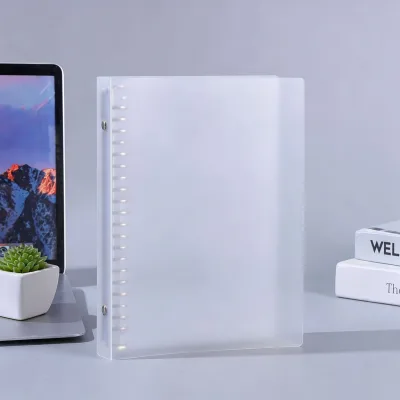 OEM Matte Clear PP 26 Punch Hole Printed Loose Leaf Document Binder with Double Metal Snap Ring Waterproof for Office School