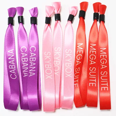 New Custom Polyester Christmas Colorful Satin Wristband With High Security Flat Closure