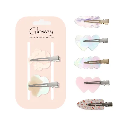 New Non Slip Acetate Colorful Bang Flat Hair Clips Seamless Duckbill Barrette for Makeup Hairstyle Accessories