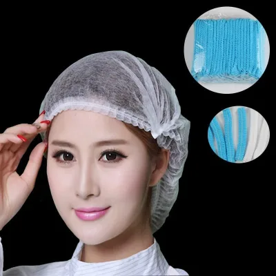 100pcs/pack Disposable Hair Head Covers Net Bouffant Dustproof Anti Dust Caps Breathable Shower Bathing Hats Kitchen Hot Sale