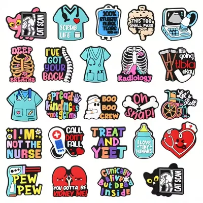 Wholesale Cartoon Medical Series Shoe Decorations Accessories PVC Soft Shoes Charm for Rubber DIY Buckle Nurse Shoes Ornament