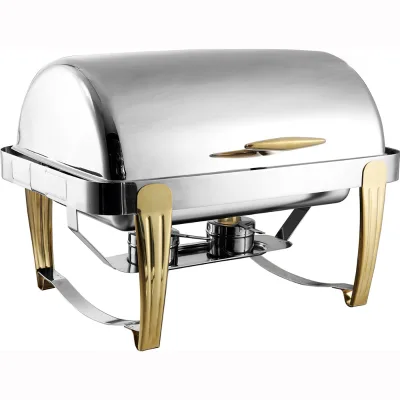 Kitchen Equipment Buffet Utensils Food Warmer Chafer Chafing Dish Stainless Steel Gold & Silver 9L Capacity