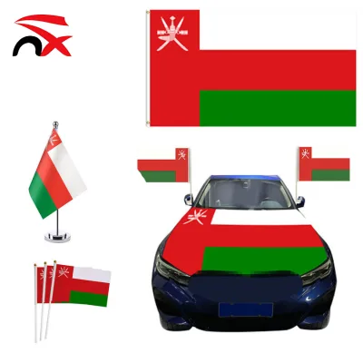 Custom Polyester Oman Cap Soccer Fan Flags Sets T-shirts Polyester Office Desk Flag for Promotional Gift