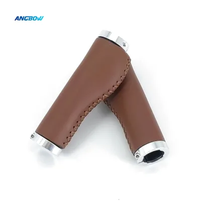 Brown PU Leather BMX Bicycle Handlebar Adjustable Double Lock MTB Bike Handlebar Grip