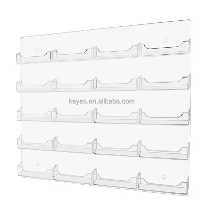 Modern Style Wall-Mounted Business Card Holder with Eco-Friendly Acrylic Pockets for Office Supplies Display Rack for Promotions