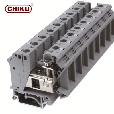 Factory Supply DIN Rail Terminal Block CE UL RoHS Screw & Spring Wire Connector for Solar Inverter Power Supply Auto Equipment