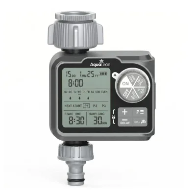 Garden Watering System Timer Plastic Program-Setting Dial Delay Feature Switch Lock for Outdoor
