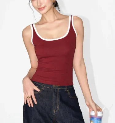 Best-selling High Quality New Style Cotton Custom Fit Breathable Sporty Summer Regular Women's Short Front Tank Top