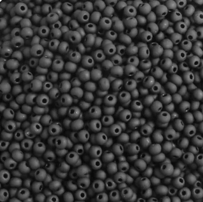Hot Trend Pony Beads Black Matte Opaque Round 20G Package 3mm Glass Seed Beads