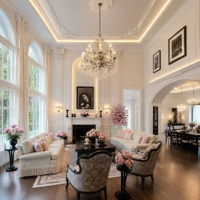 French Classic Furniture Bespoke Interior Design Luxury Home Living Room Collection Project