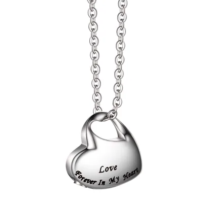 Stainless Steel Locket Heart Urn Memorial Pet Lover Pendant Necklace Best Heart Cremation Urn Pendant Necklace for Girls Heart