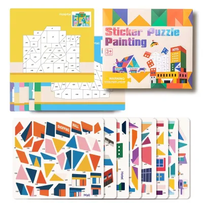 Custom Geometric Number Sticker DIY Crafts Color Matching Mosaic Creation Sets for Home Leisure Time
