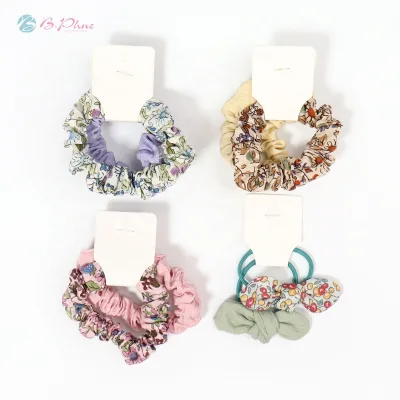 2023 Summer Design Thin Hair Ties Girls Printed Flower Hair Scrunchies