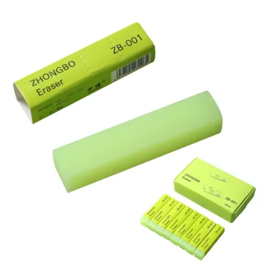 BIGOO Transparent Fluorescent Green Non-toxic Environmental PVC/PPC Square Promotional Pencil Erasers 16x16x70mm School Office