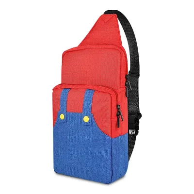 Latest Storage Bag for Switch Game Device Red Blue Fabric Game Player Carry Bag Cross-body Shoulder Bag Backpack Carrying Case