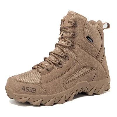 Genuine Suede Leather Tactical Outdoor Boots Waterproof Thermal Breathable Lightweight with Customized Logo for Winter Season