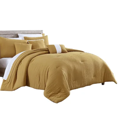 Design Luxury Soft Like Cotton 100gsm Prewashed Solid Microfibre Comforter Sets 10pcs for All Season