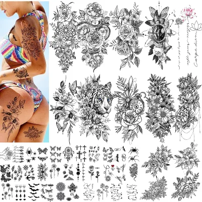 Factory Wholesale Bulk Cool Arm Sleeve Designs Cosmetic Fake Color Ink Printing Temporary Tattoo Sticker