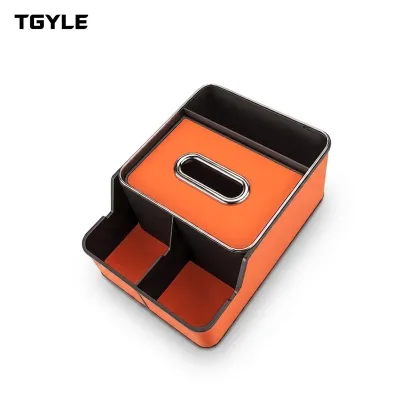 Multifunctional Car Console Organizer With Tissue Holding Slot Cup Holder Practical Space Saving Auto Modification Part Fit