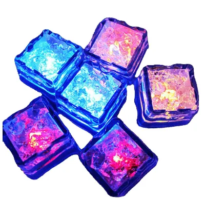 Light up Ice Cubes for Drinks Waterproof Led Flashing Glow in the Dark Liquid Activated Battery Operated for Club Bar Party
