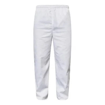 Hot Sale Men Trousers TC 65/35 Custom White Chef Pants Unisex Work Clothes With Elastic Waist
