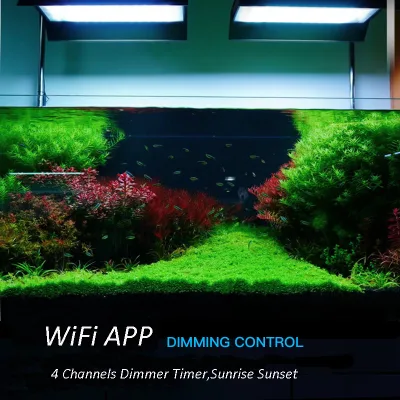 400mm 600mm 85W RGBW Led Aquarium Light Planted Aqua A600 Programmable Sunrise Sunset Wifi Freshwater Lamp With Shade