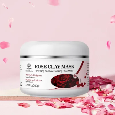 Skin Care Your Logo Rose Mask Cleansing Whitening Acne Mud Mask Korean Formula Pink Clay Mud Facial Mask