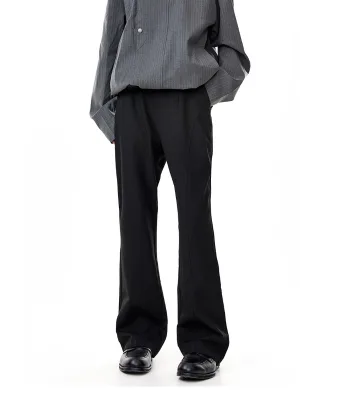 Anti Wrinkle Drape  Loose Casual High-end Street Style Slightly Flared Casual Pants  Men's Trousers