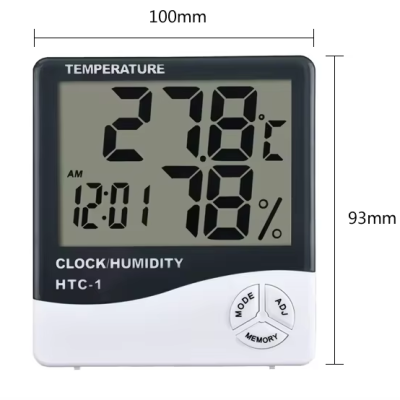 Electronic Outdoor Digital Clock Humidity Meter Thermometer Hygrometer