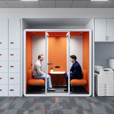 Easy Installation Modular Phone Booth Including Sofa Group Discussion Pods Noiseproof Cabin