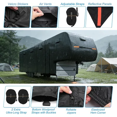 Universal ClassA B RV Cover Outdoor Windproof Dustproof Oxford Cloth Camper Motorhome Cover