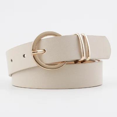 Fashion jeans needle buckle double ring belt ladies PU belt factory direct sale