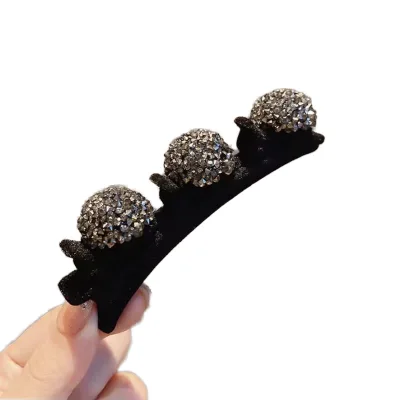 High Quality Sparkling Braided Hair Clips with Rhinestones for Women Plastic Hair Accessories for Parties