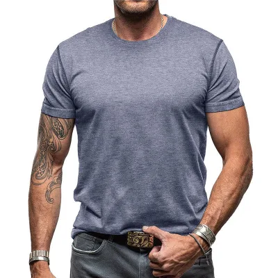 Durable Men Anti Pilling Tshirt High Density Knit Fabric Long Lasting Quality Cotton Tee