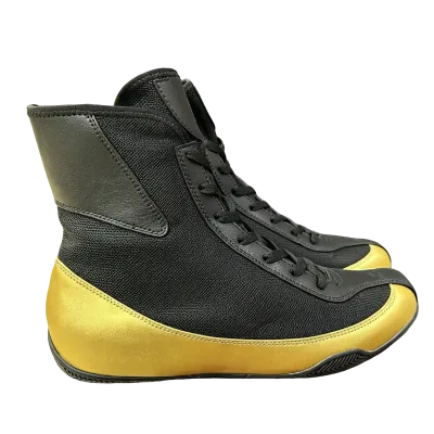 Classic Lace up Boxing Shoes Anti Slip Rubber Outsole OEM Custom Pattern Durable Combat Sparring Boxing Training Footwear