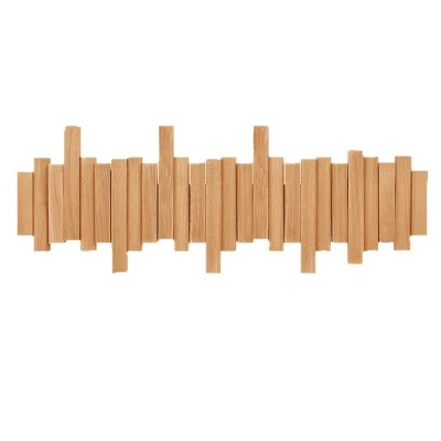 Solid Wood Coat Hanger-No Drilling Required-Wall-Mounted Hook for Entrance Door & Hallway