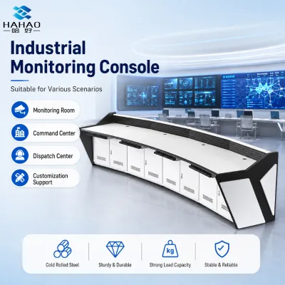 Modern Security Monitoring Command Center Console Broadcasting Room Control Room Desk Setup Metal Iron Extendable Modular Office