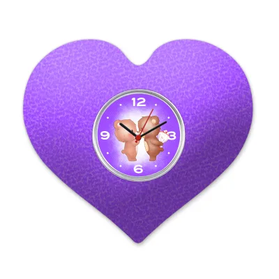 Kawaii Couple Teddy Bears Bridesmaids Gifts Cotton Fabric Children's Teaching Clocks