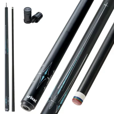 High Quality 12.4mm Tip 3/8 8 Stainless Steel Joint Crical Carbon Cue for Pool