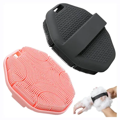 Customize Logo Silicone Body Scrubber Shower Brush Exfoliating Bath Brush Easy Cleaning