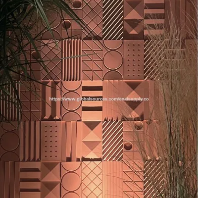 Concrete 3D decor Bricks UHPC for Apartment Shop Villa Interior Exterior Wall eco-friendly Twelve Signs 125*250*15mm