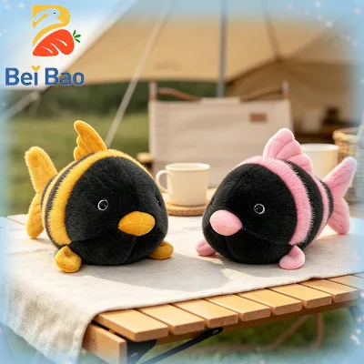 Plushie Manufacturer CPC CE Certificated 8 Inch Lovely Striped Clownfish Soft Stuffed Marine Animal Plush Toys in Stock