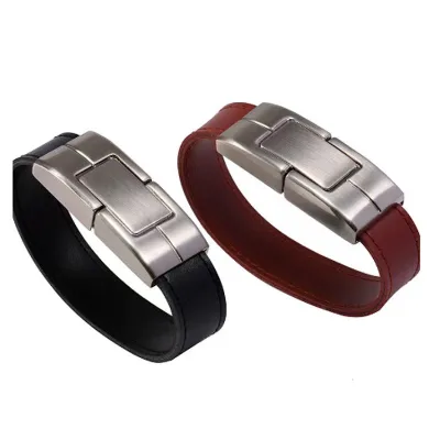 Wholesale Manufacturer's Creative Gift USB 2.0 Flash Drive Watch Wrist Strap 4G 8G 16G Capacity Leather Case