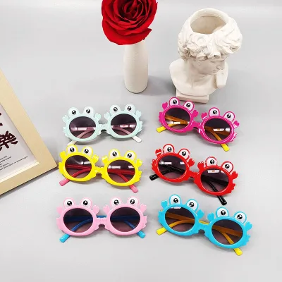 Cute Boy Cartoon Small Crab Shape Shades Glasses New Arrived Shades Kid Baby Sunglasses UV400 Children Sunglasses
